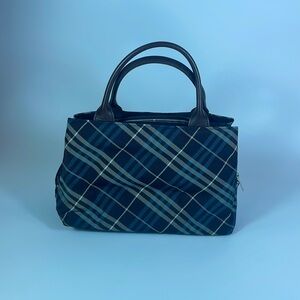 Plaid Blue and Brown Women's Handbag